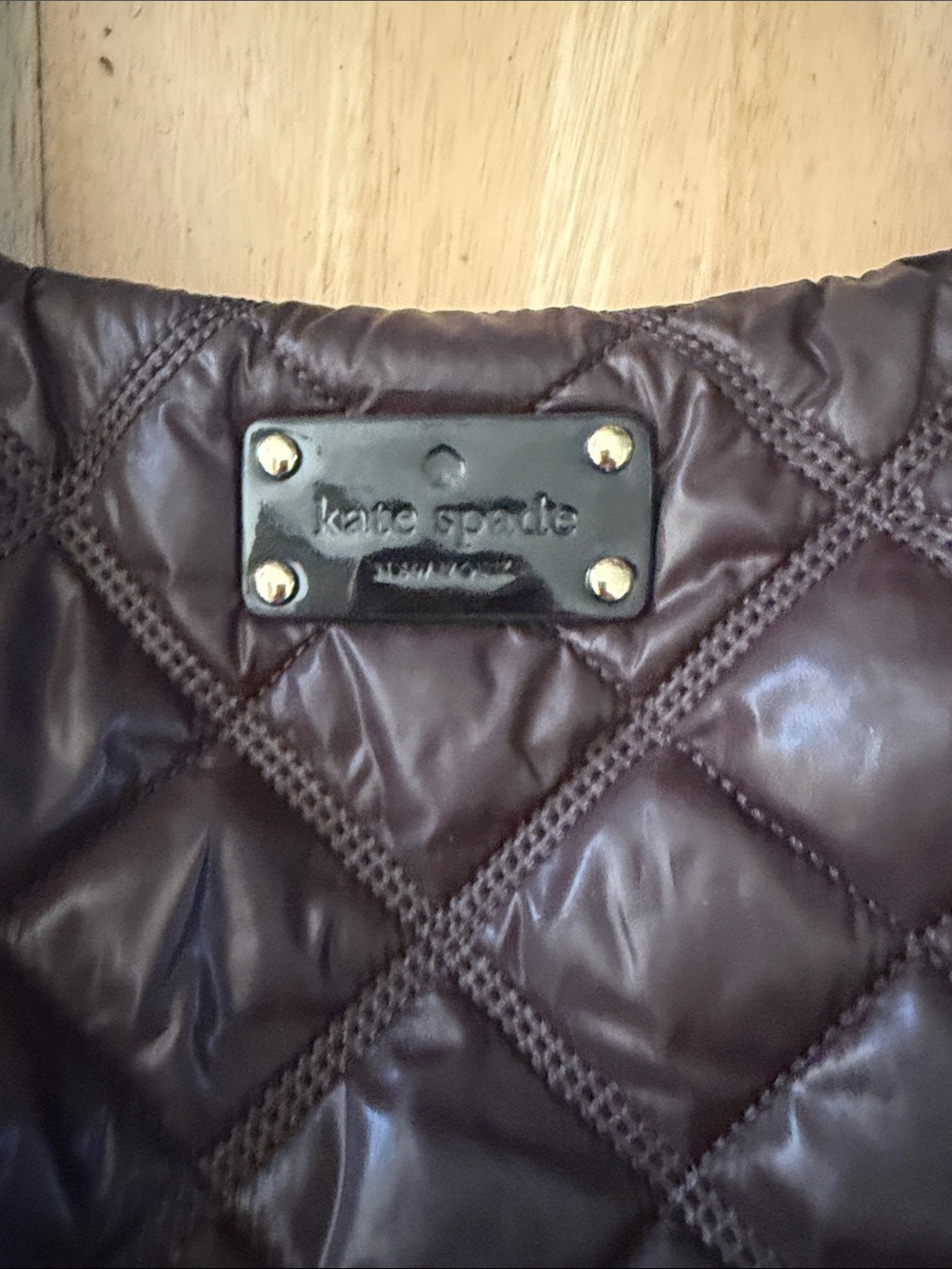 kate spade Quilted Dark Brown Hobo with Black Handles - Picture 2 of 5